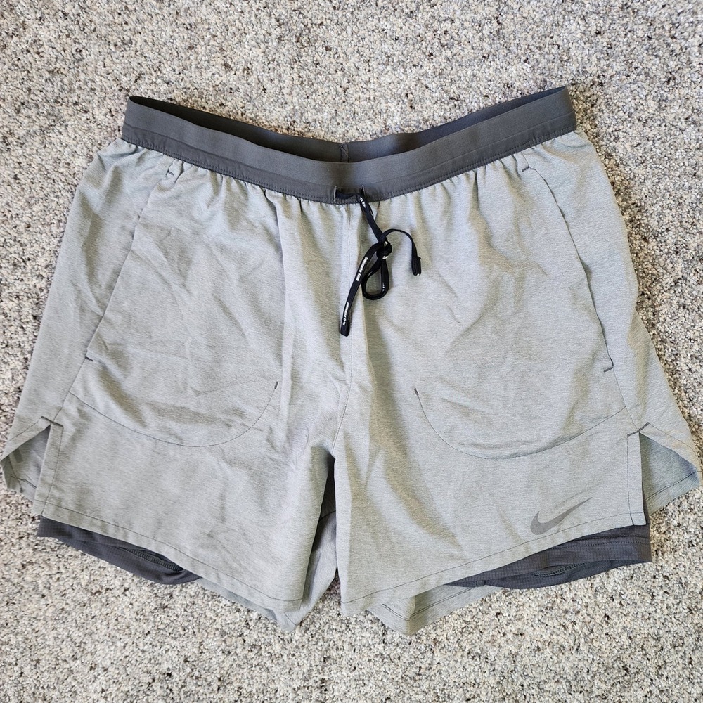 Nike Dri-FIT 2-in-1 Shorts Women Medium Gray Running Compression Liner Excellent